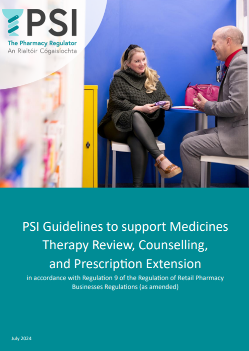 Front Cover of the PSI Guidelines to support Medicines Therapy review