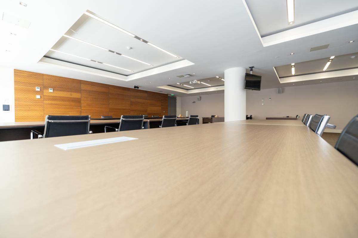 large desk in boardroom at psi