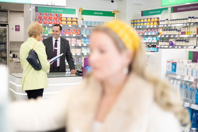 customers in retail pharmacy 