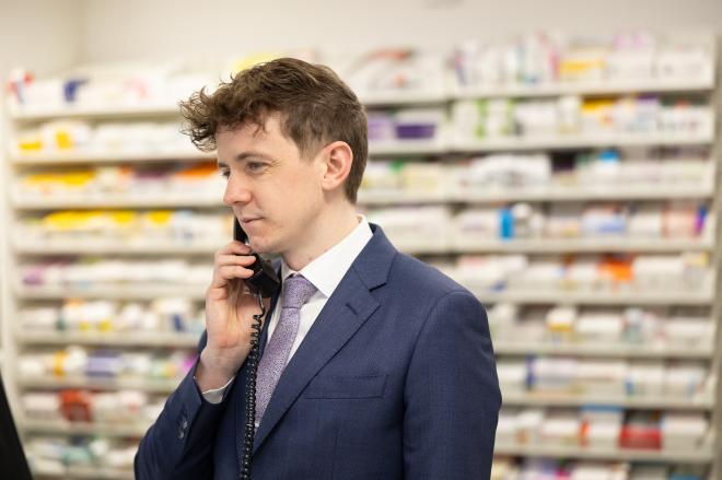 pharmacist on the phone